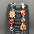 Evil Eye Heart Earrings