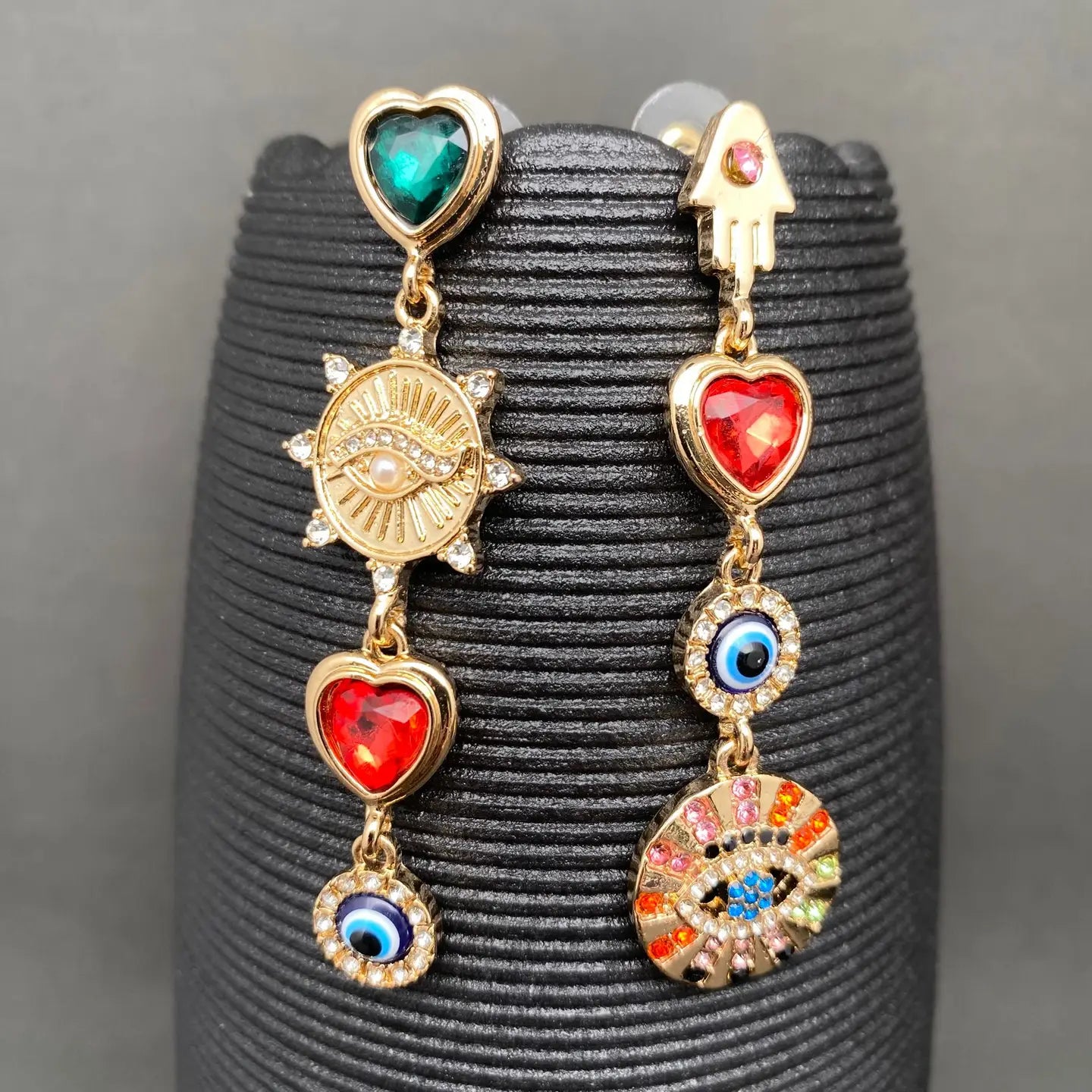 Evil Eye Heart Earrings