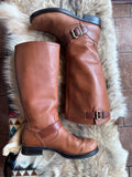 Vintage Women's Harley Knee Hi Engineer Boots Caramel Size 8