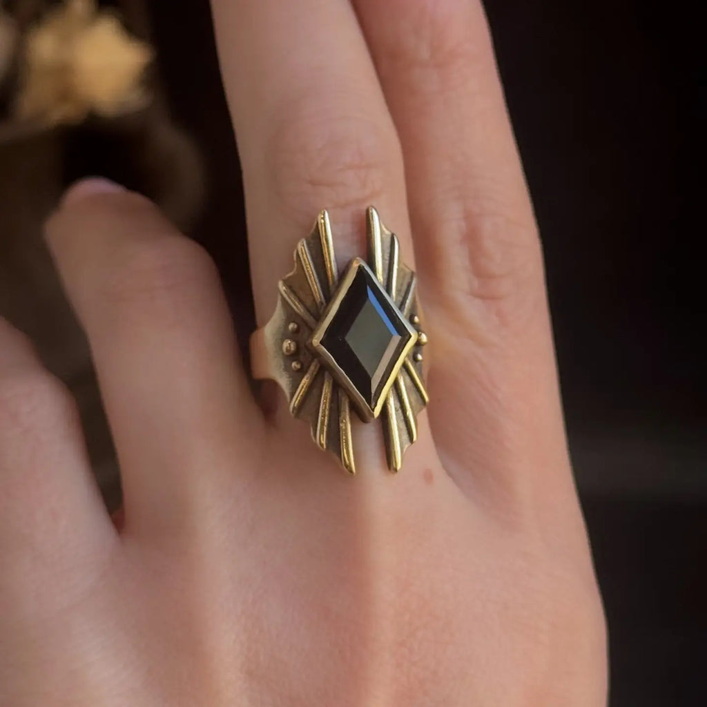 Starseed Quartz Ring Brass