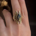 Starseed Quartz Ring Brass