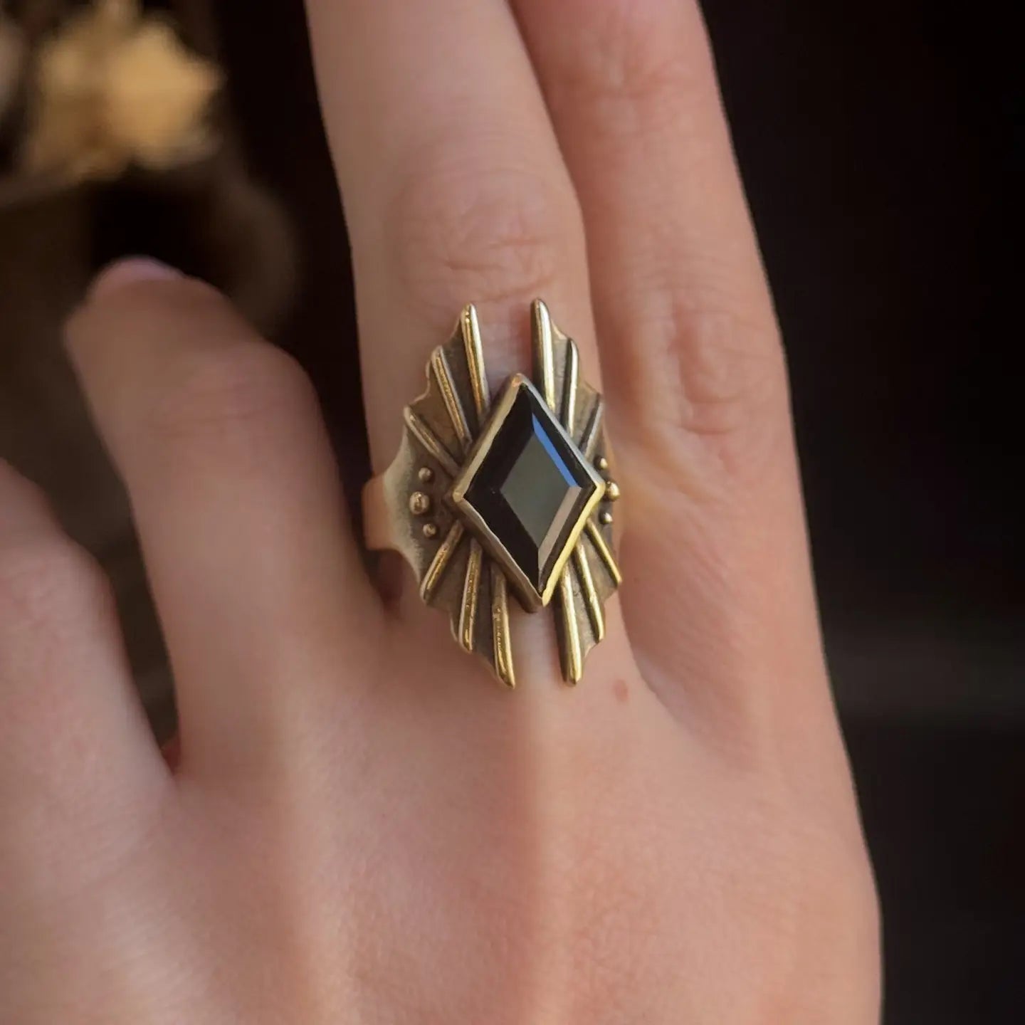 Starseed Quartz Ring Brass