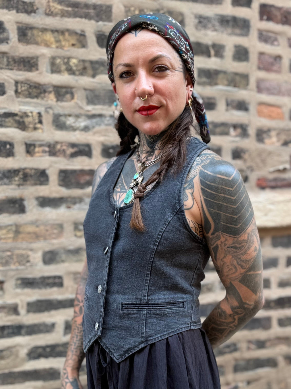 Denim Vest Black