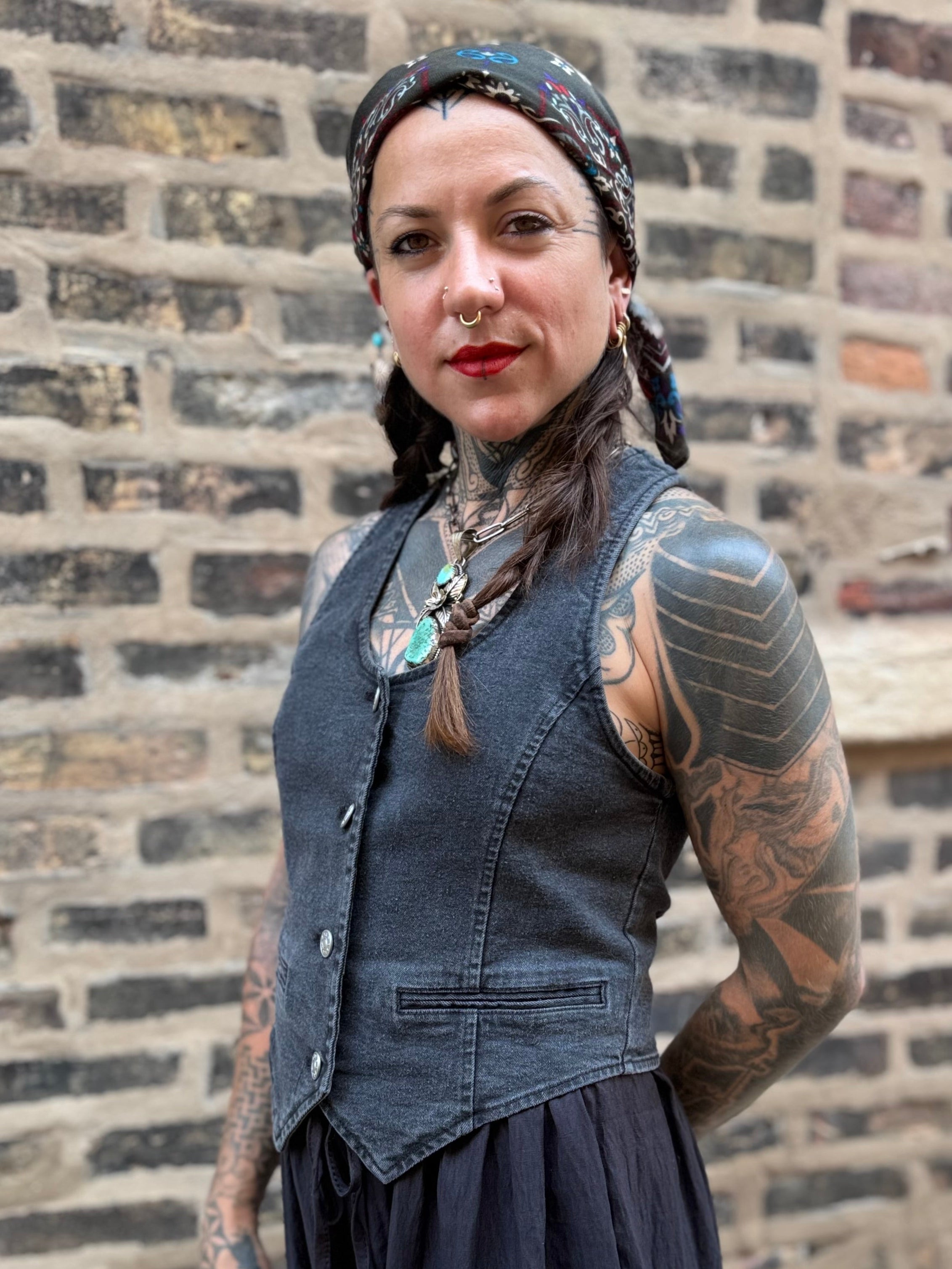 Denim Vest Black