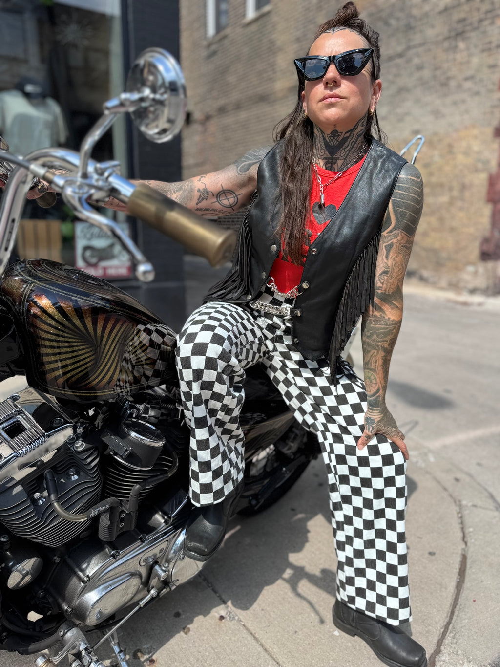 PREORDER - Checkered Pants Black / White
