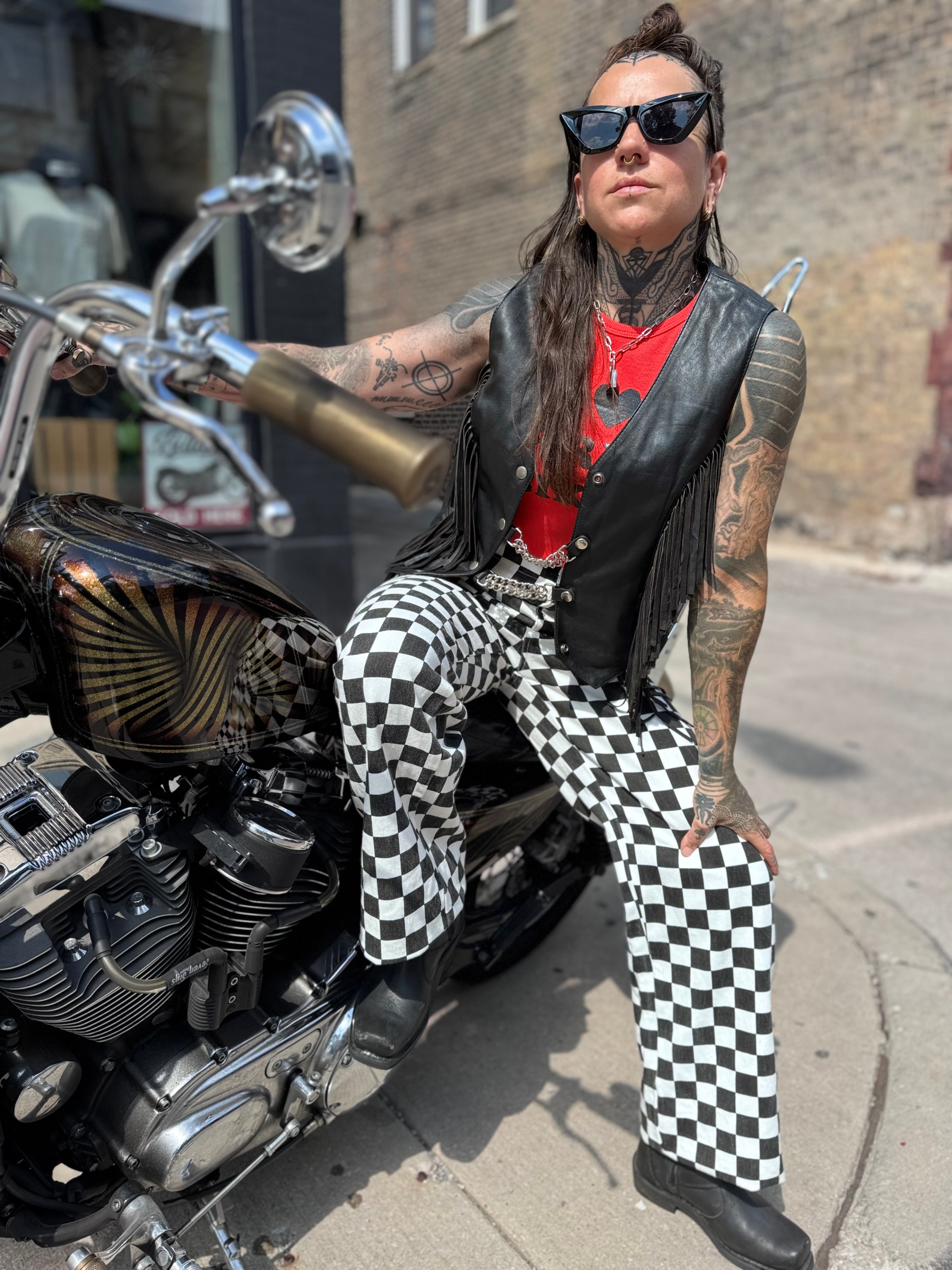 PREORDER - Checkered Pants Black / White