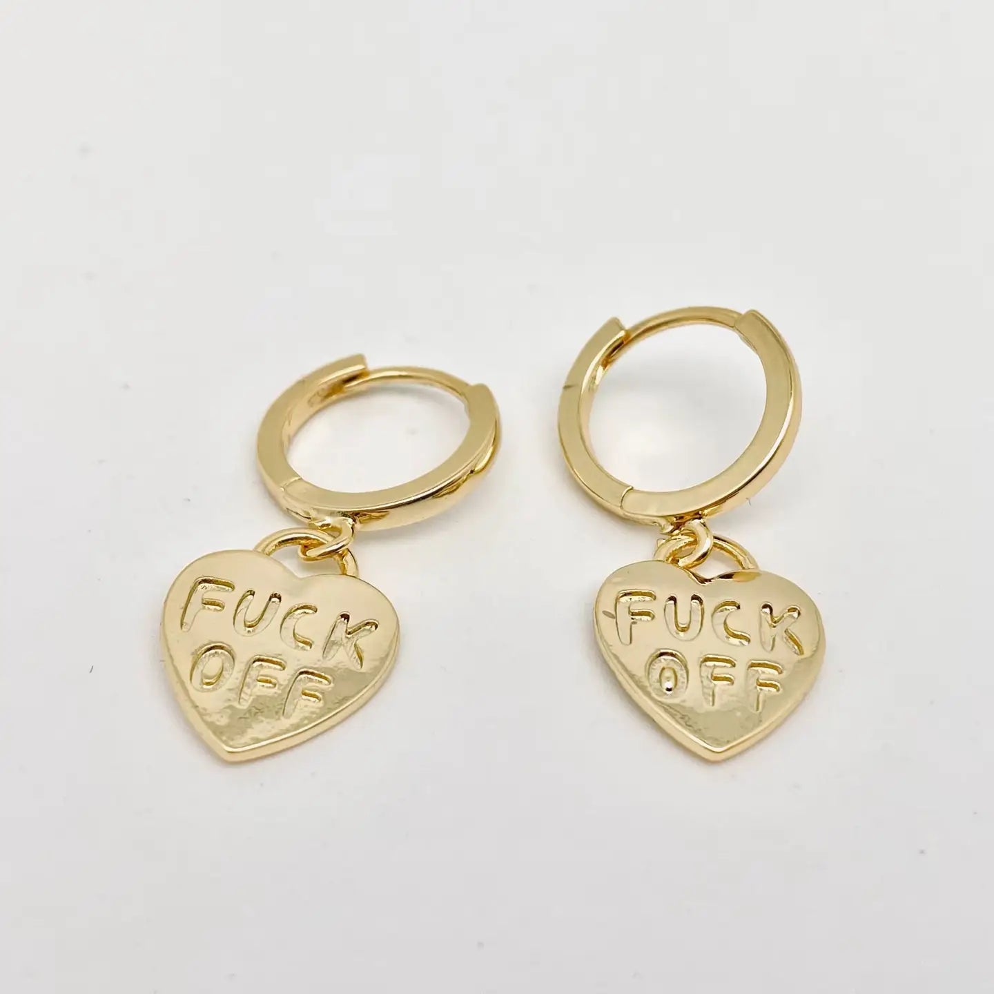 Fuck Off Heart Earrings