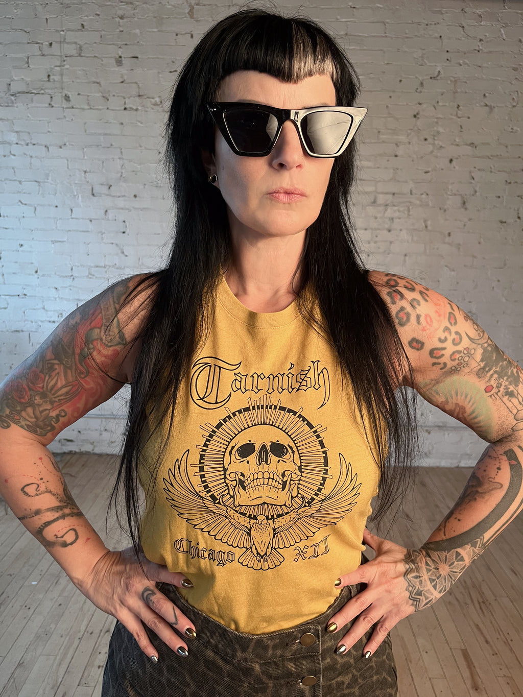 St Columbanus Crop Tee Mustard
