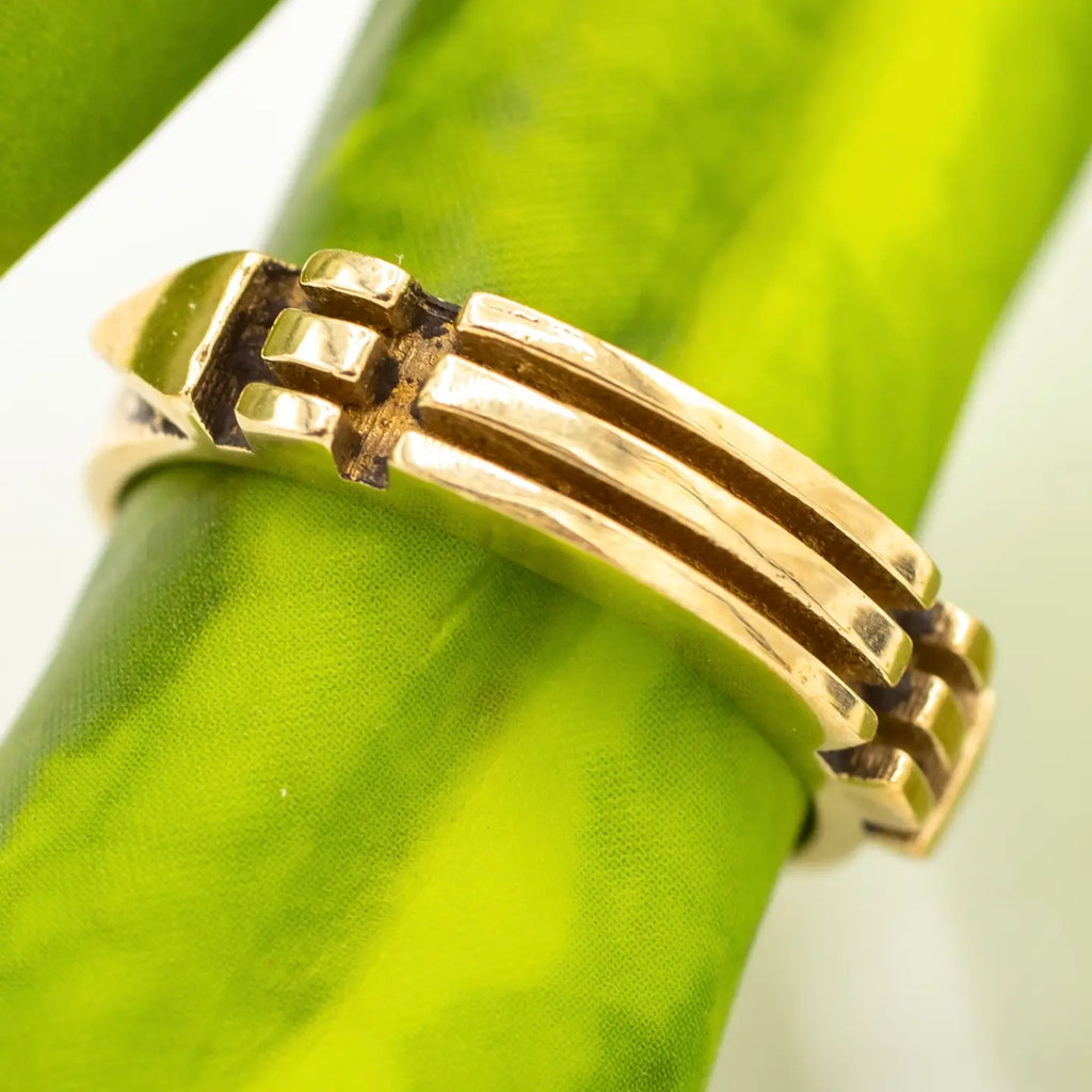 Triple Bar Brass Ring