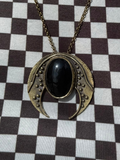 Moon Lover Onyx Necklace Brass