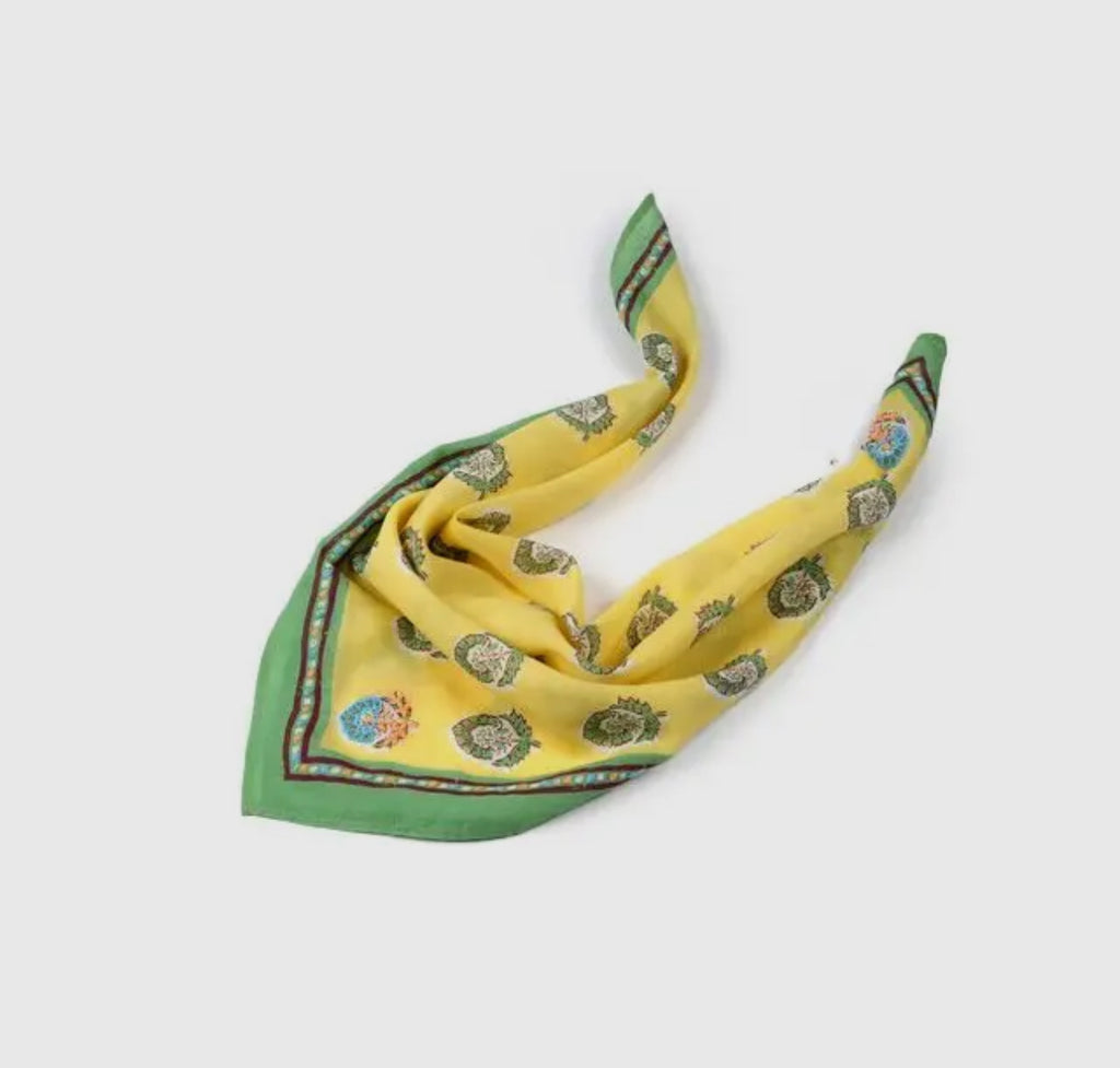 Soft Blossom Cotton Bandana Yellow