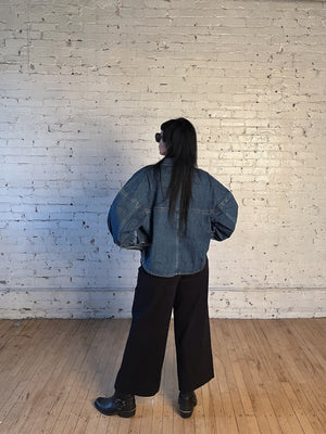 Balloon Shoulder Denim Shirt