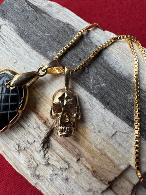 Black Wing & Skull Necklace