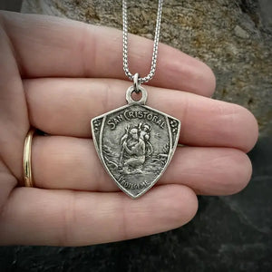 St. Christopher Shield Necklace