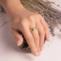 Turquoise Ray Ring Brass