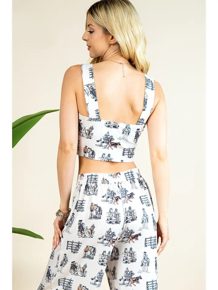 Crop Tank Top Horse Farm