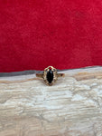 Vintage 10k Gold Black Stone Ring Size 4.25