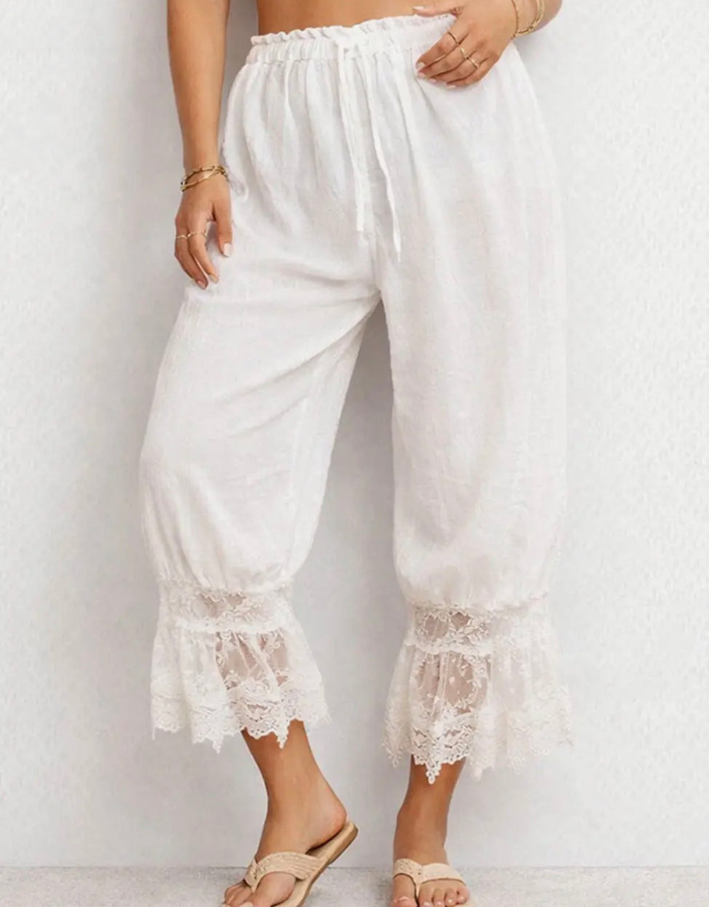Lace Bottom Bloomers White