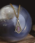 Maiden Kite Necklace Amethyst Brass
