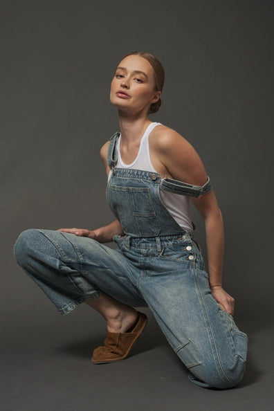 Oversize Fit Denim Overalls