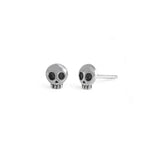 Mini Skull Post Earrings Sterling