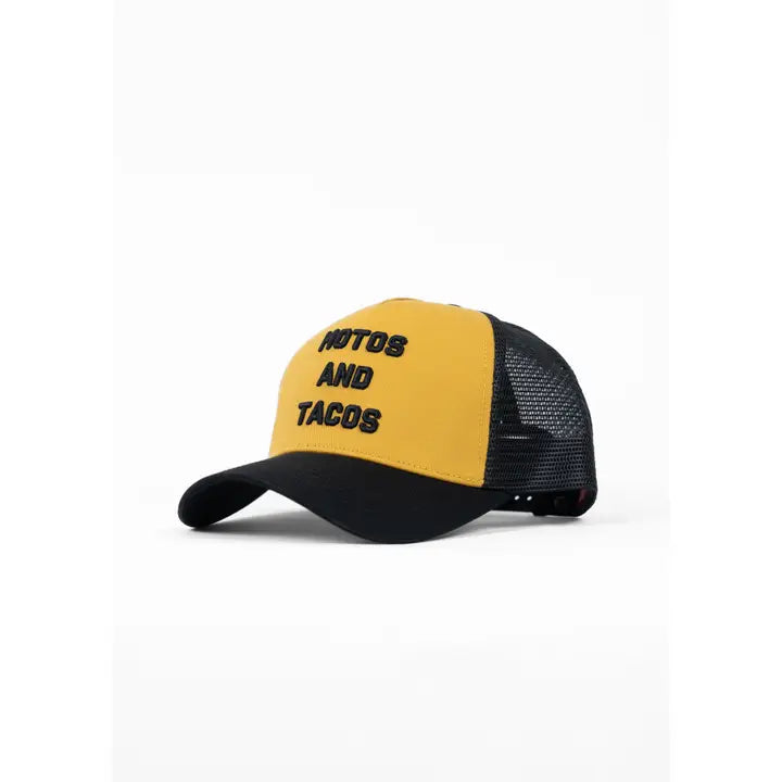 Motos And Tacos Trucker Hat Yellow