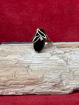 Vintage 10k Gold Onyx and Diamond Ring Size 6.5