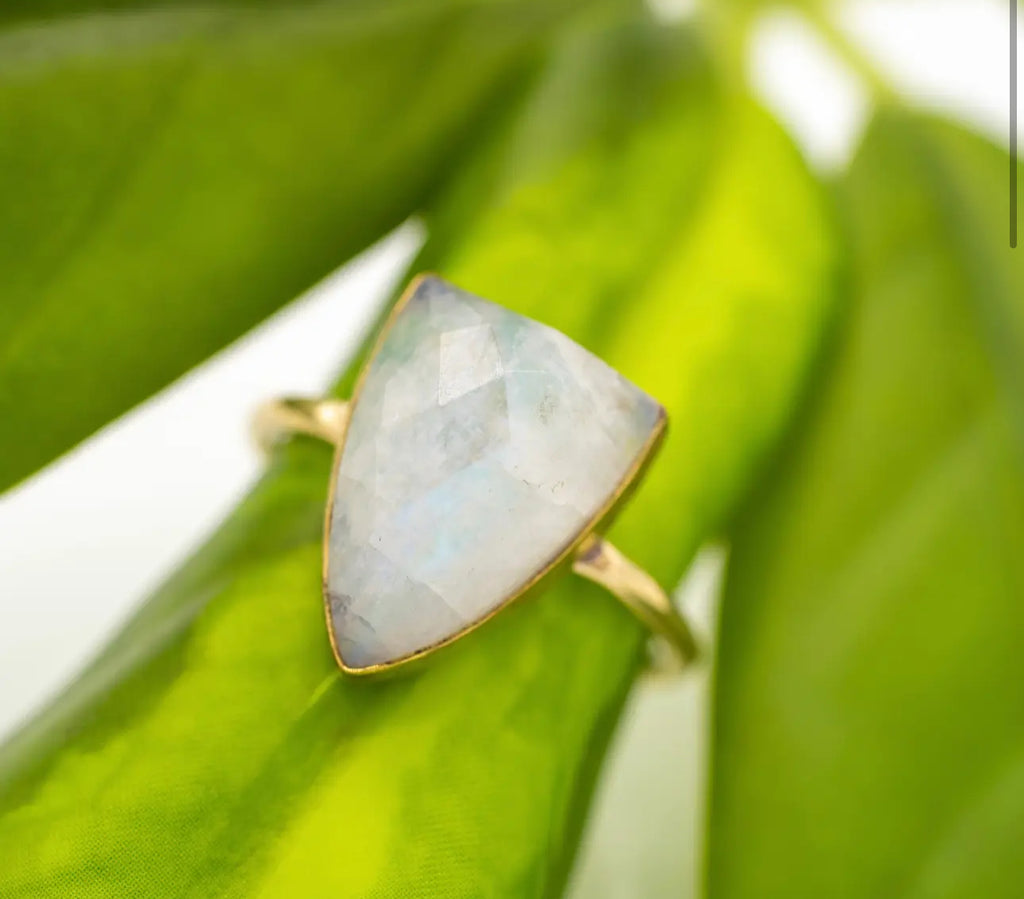 Brass Moonstone Ring