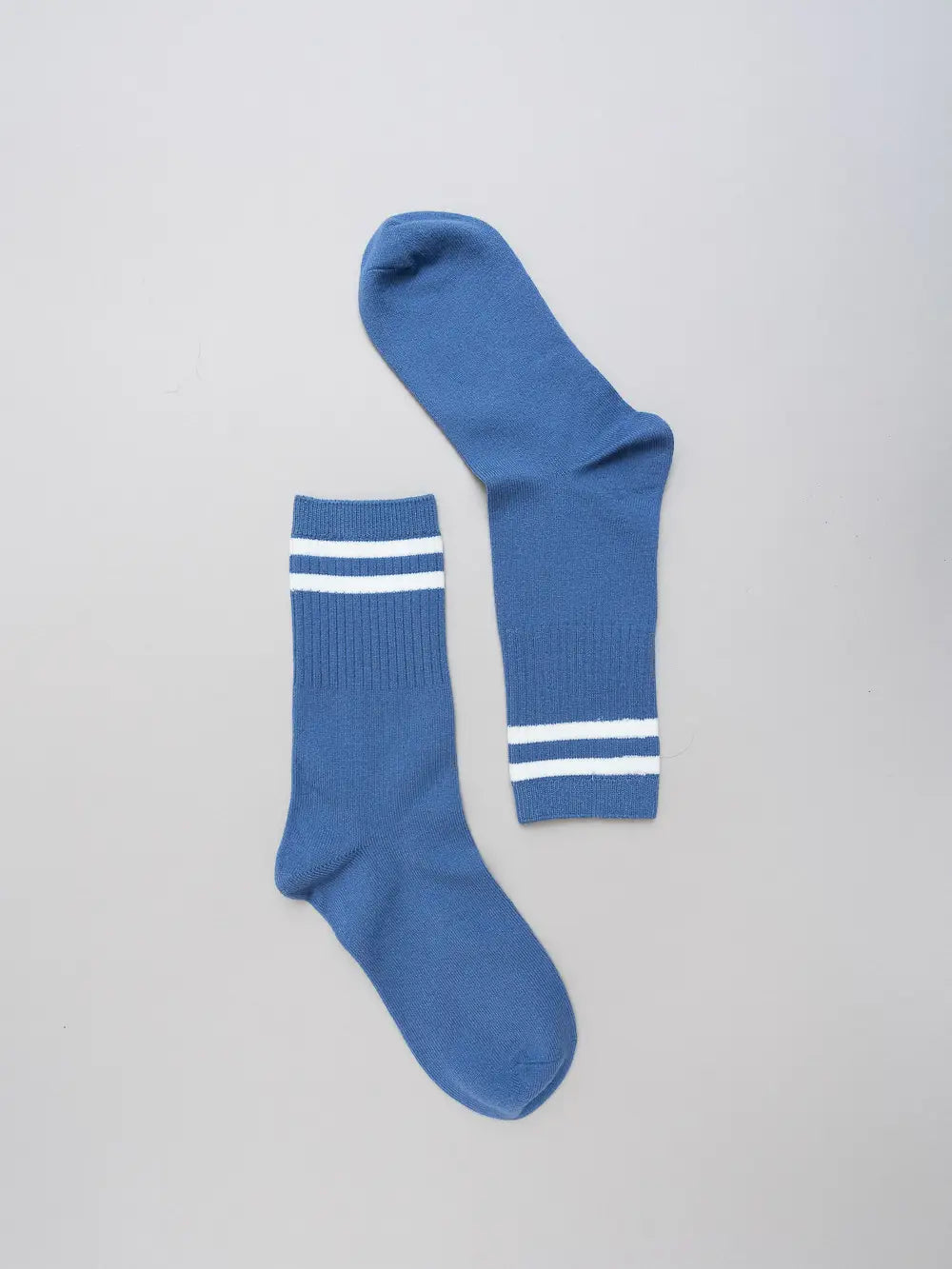 Retro Stripe Wool Blend Socks Blue