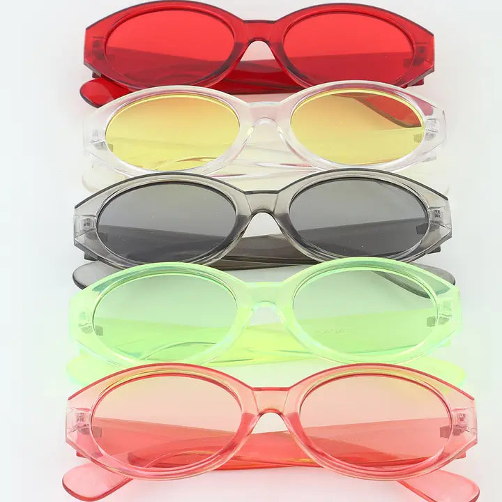 Bright Transparent Oval Sunglasses