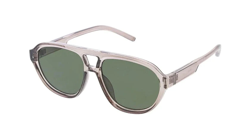 Rounded Crystal Frame Aviator Sunglasses