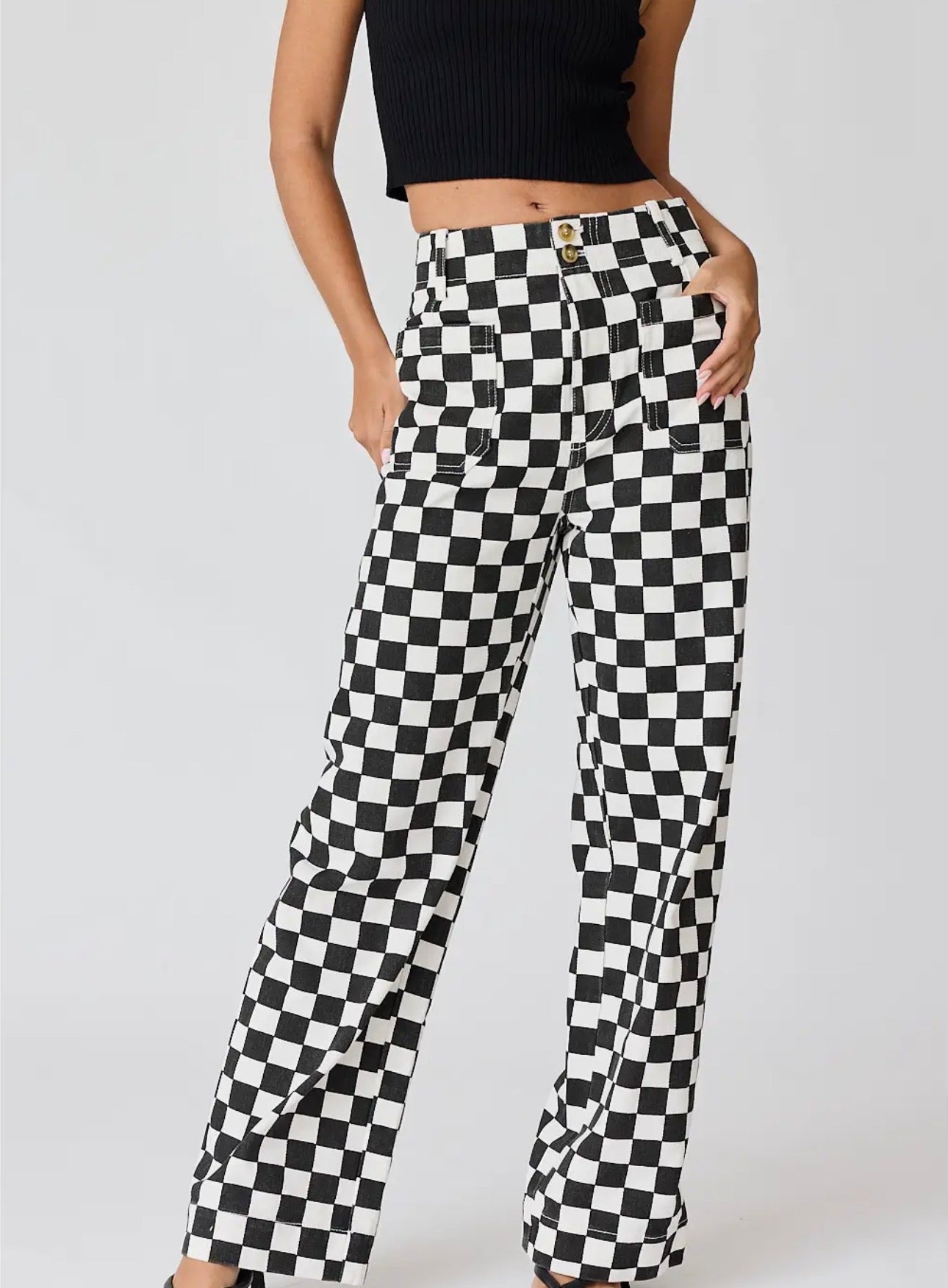 Checkered Pants Black / White