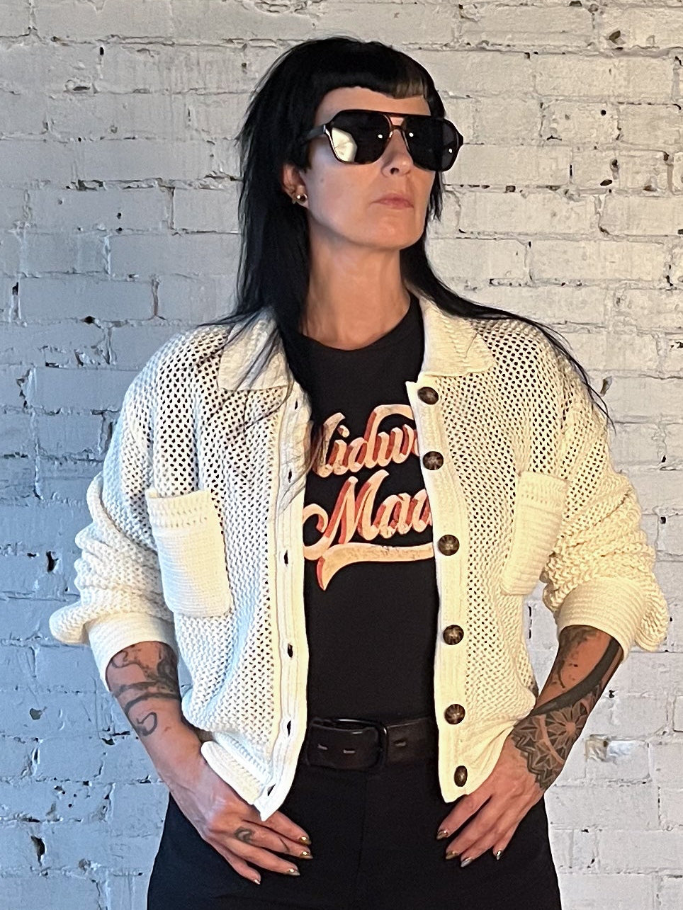 Crocheted Cardigan Butter Cream