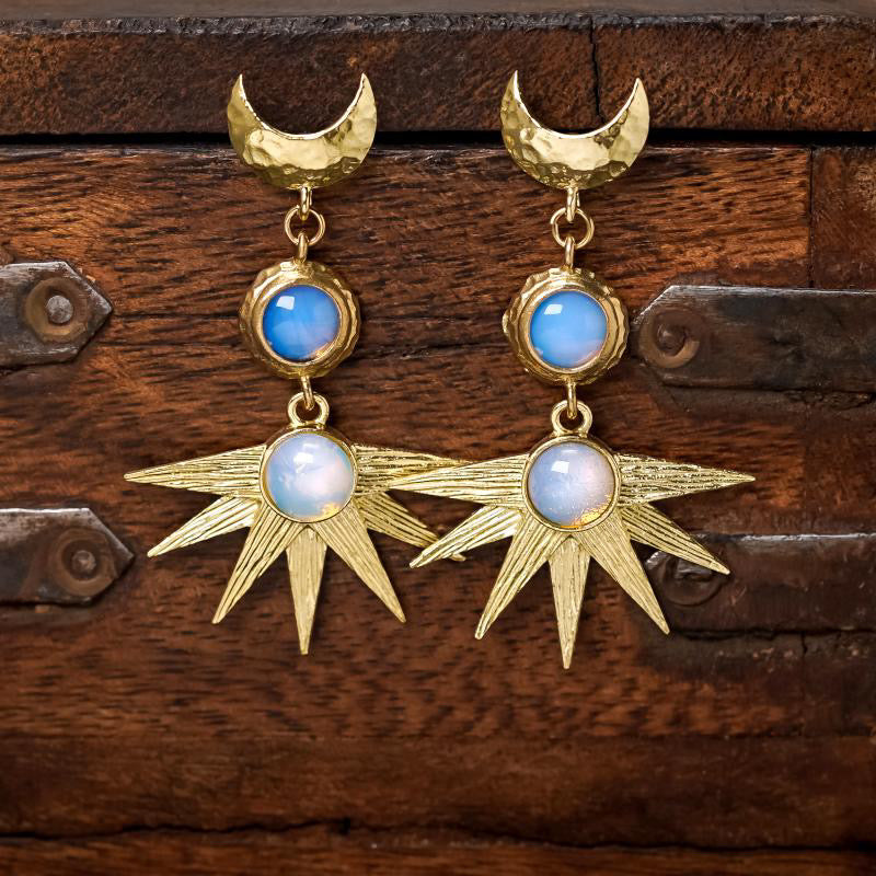 Spikey Celestial Opalite Earrings