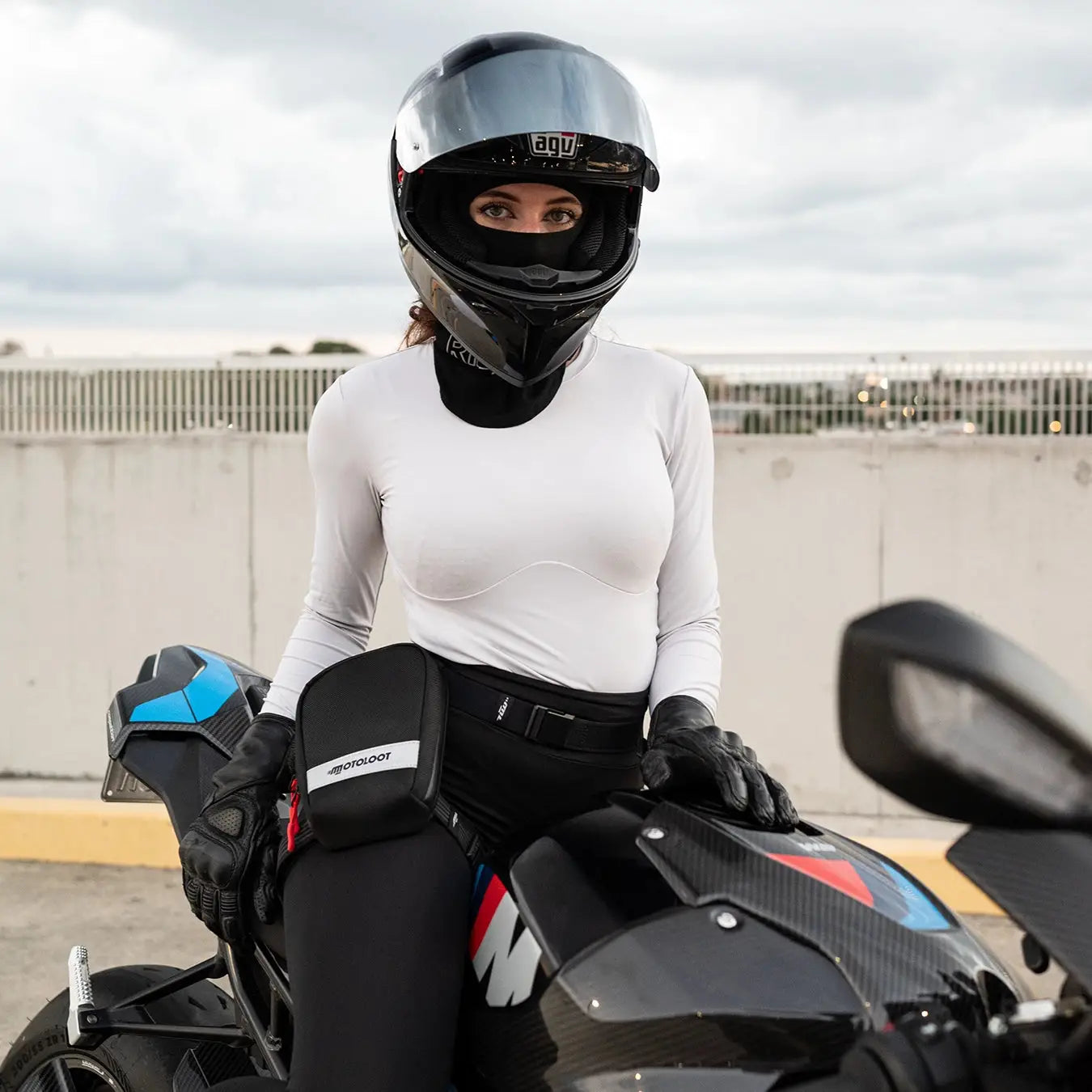 Motorcycle Leg Bag Black