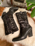 Vintage Harley Heeled Stud Boots Size 7.5