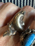 Vintage Sterling Dolphin Ring Size 9