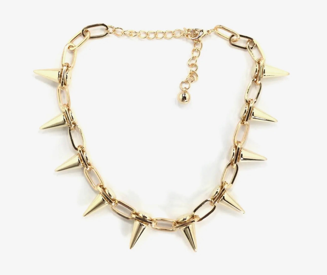 Spike Paperclip Necklace Gold