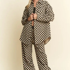 Checkered Pant - Black and Mocha