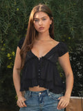Aveline Babydoll Top Black