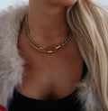 Stephanie Carabiner Chunky Necklace Gold