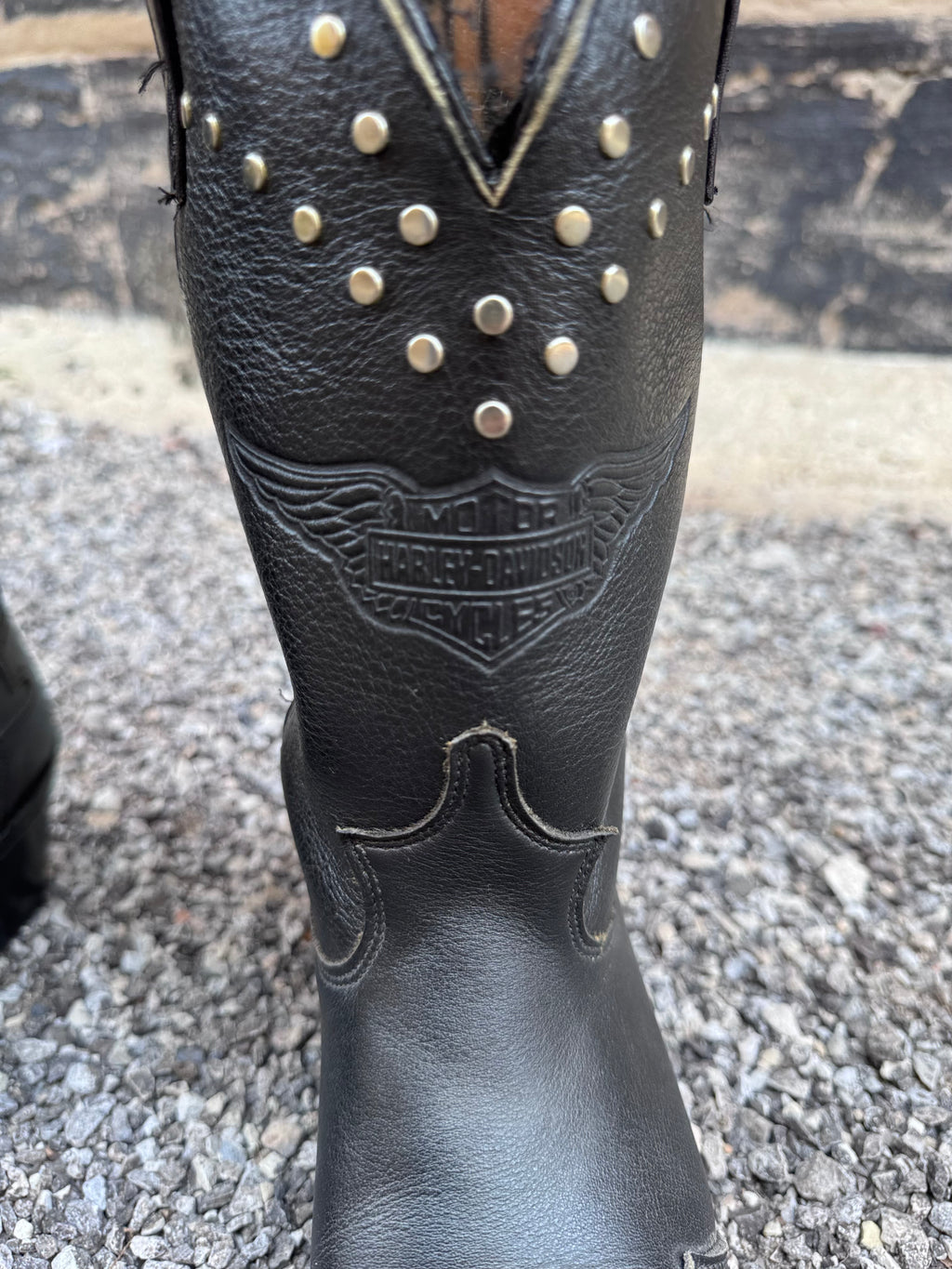 Vintage Harley Studded Cowboy Boots Size 6.5