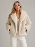 Reversible Faux Fur Coat Black/Natural