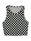 Cropped Checkered Tank