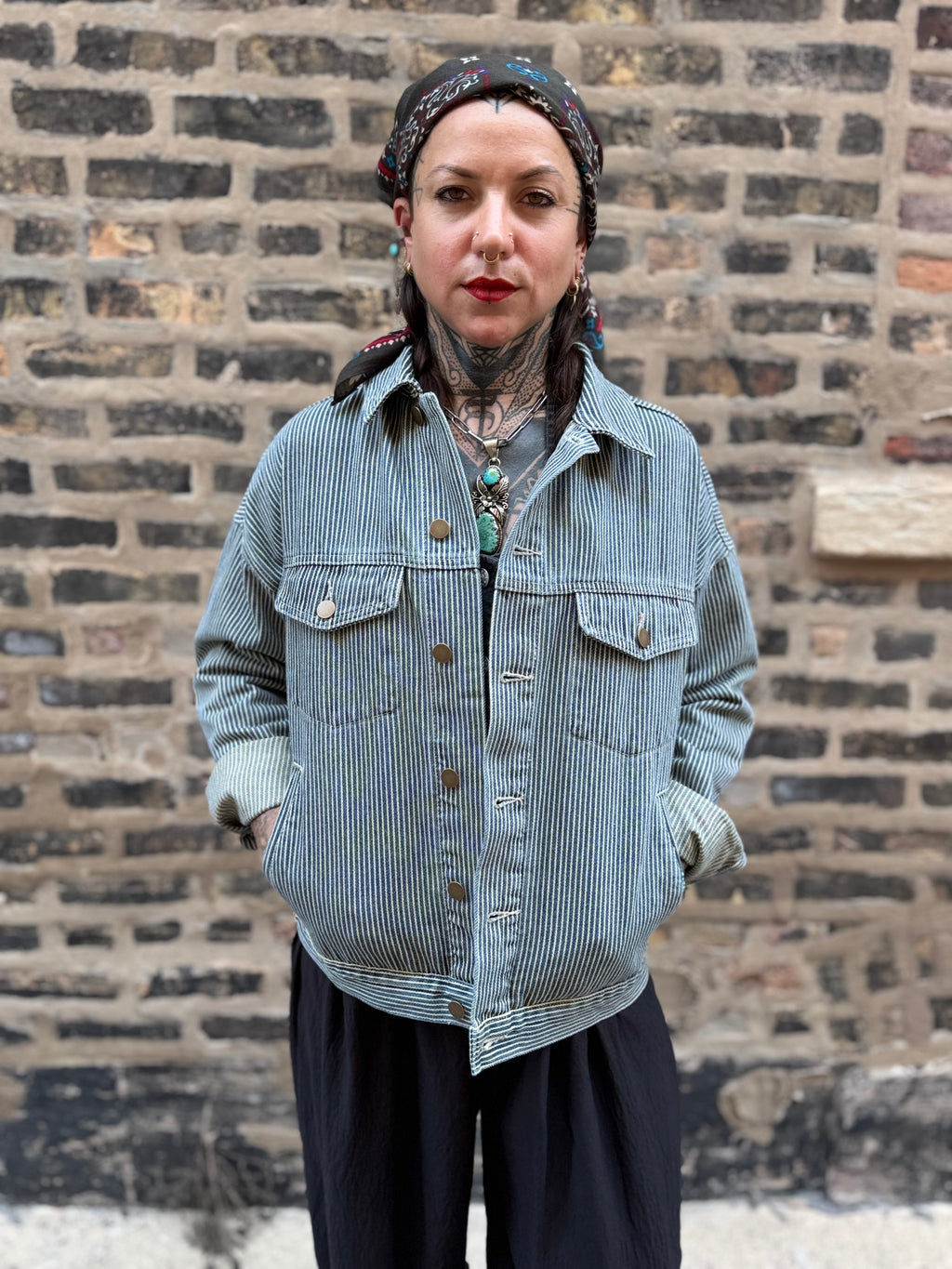 Hickory Stripe Denim Jacket