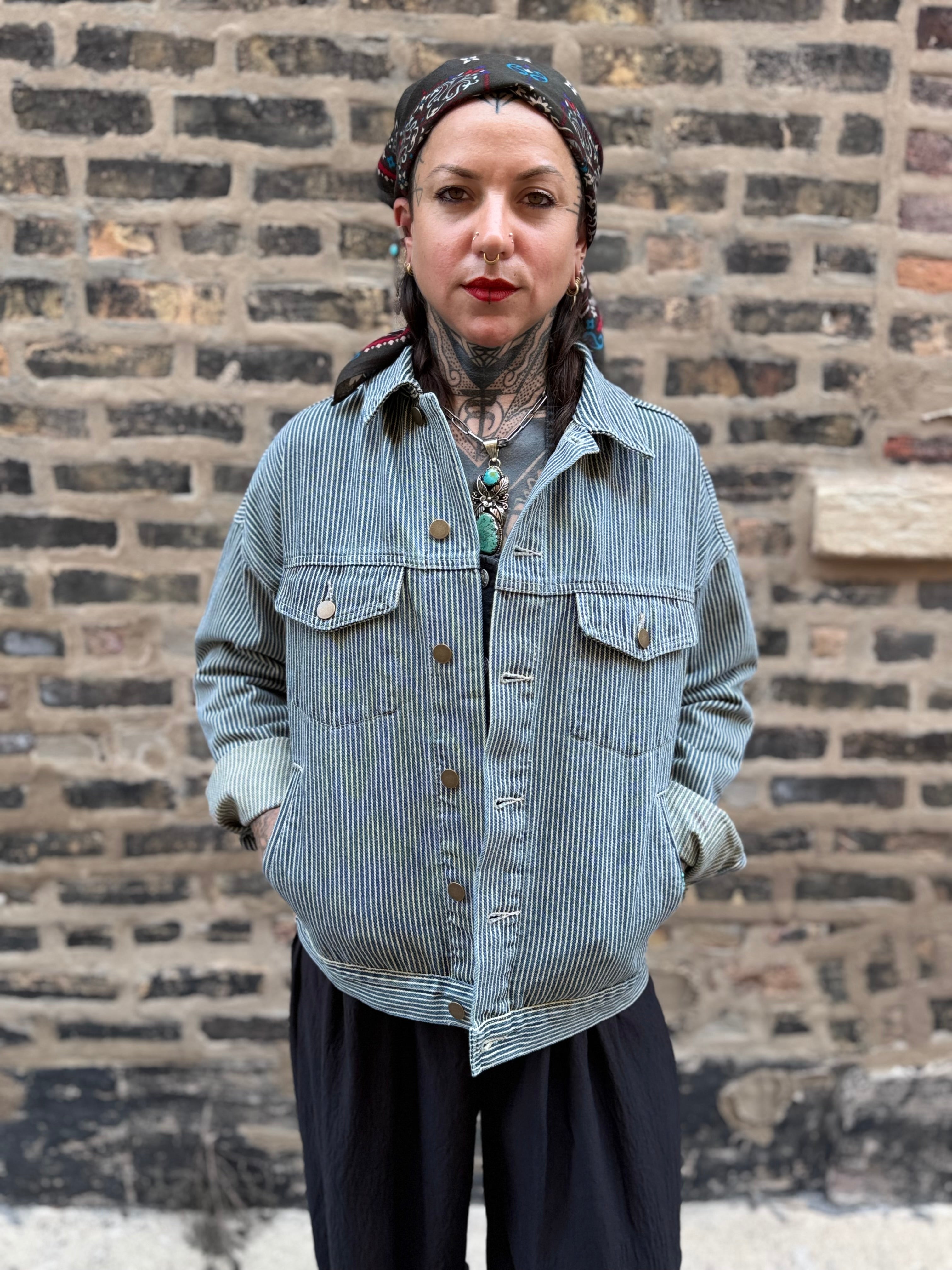 Hickory Stripe Denim Jacket