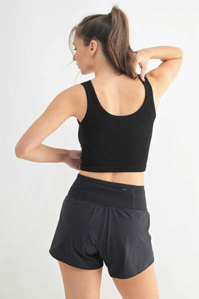 Ribbed Seamless Cropped Cami Tank Top
