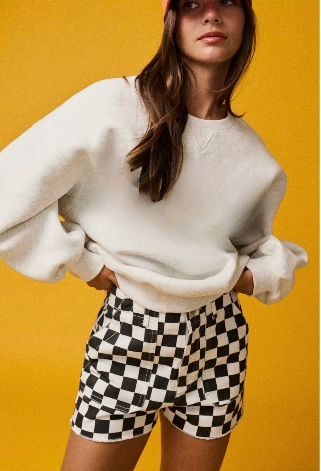 Checkered Shorts Black / White