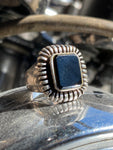 Vintage Sterling Onyx Signet Ring Size 6.75
