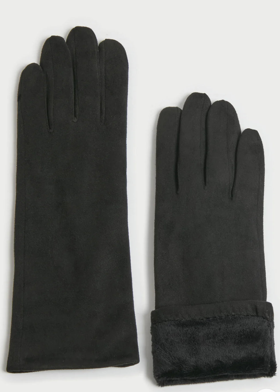 Suede Midi Gloves Black
